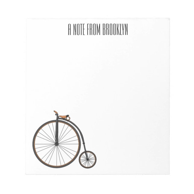 Bloc De Notas Ilustracion de personalizado de bicicletas de alta (Frente)