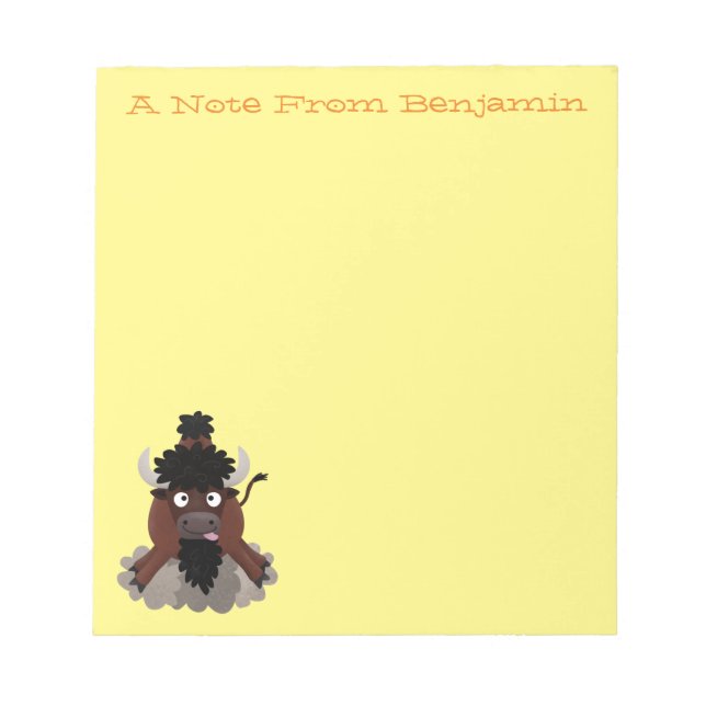 Bloc De Notas Ilustracion de personalizado de bisontes búfalos d (Frente)