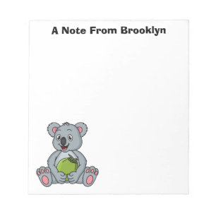 Bloc De Notas Ilustracion de personalizado de coco y koala cuta