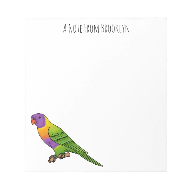 Bloc De Notas Ilustracion de personalizado de cocodrilo arcoiris (Frente)