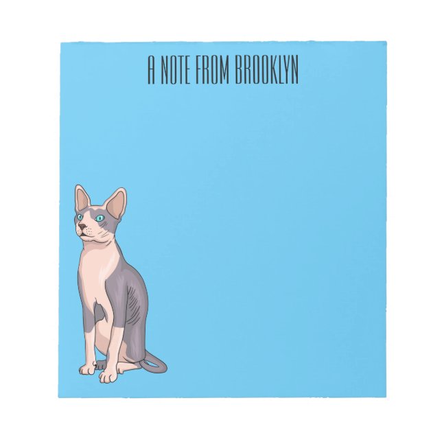 Bloc De Notas Ilustracion de personalizado de gatos Sfinx (Frente)