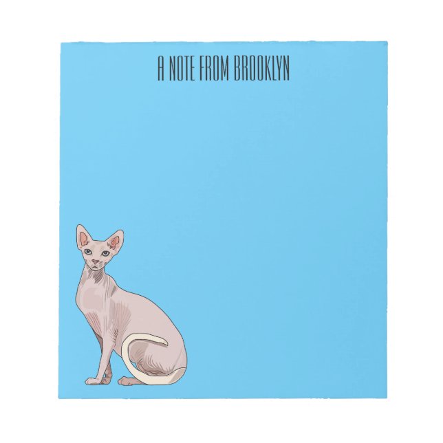 Bloc De Notas Ilustracion de personalizado de gatos Sfinx (Frente)