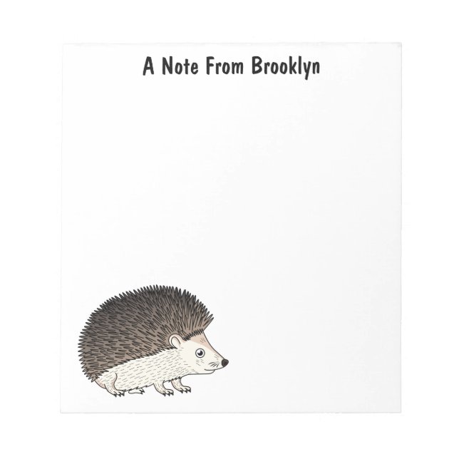 Bloc De Notas Ilustracion de personalizado de hedgehog espinoso (Frente)