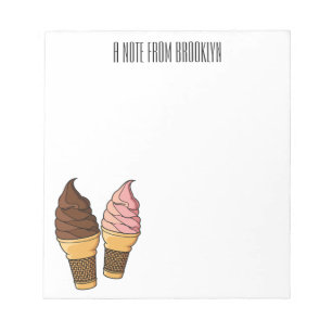 Bloc De Notas Ilustracion de personalizado de helado de cono