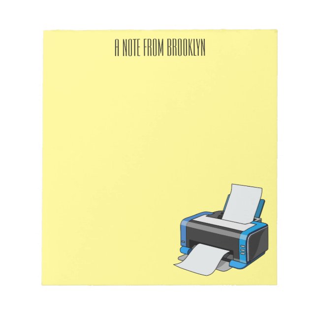 Bloc De Notas Ilustracion de personalizado de impresora (Frente)
