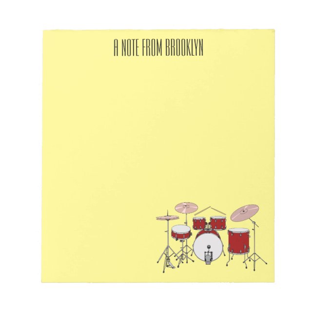 Bloc De Notas Ilustracion de personalizado de kit de tambor (Frente)