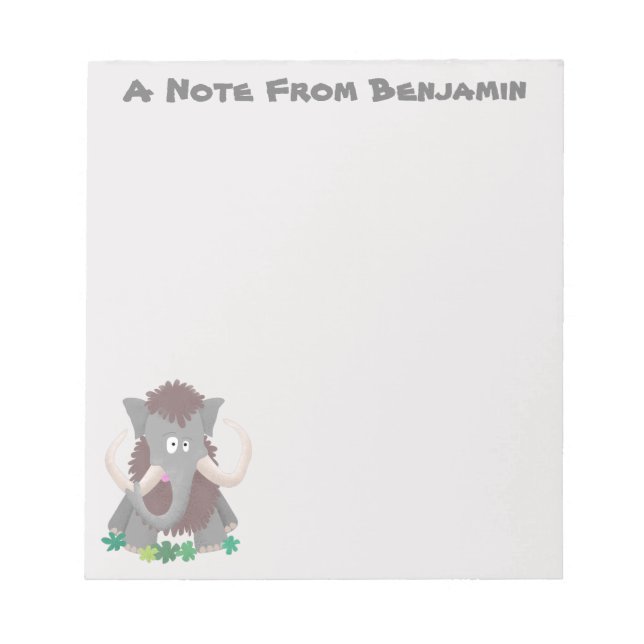 Bloc De Notas Ilustracion de personalizado de mamut bobo gracios (Frente)