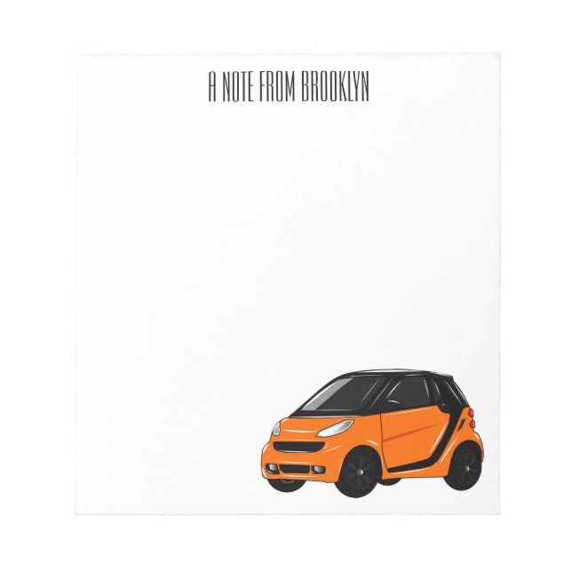 Bloc De Notas Ilustracion de personalizado de micro coches (Frente)