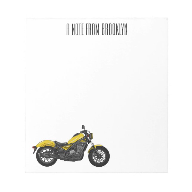 Bloc De Notas Ilustracion de personalizado de motocicleta de cru (Frente)