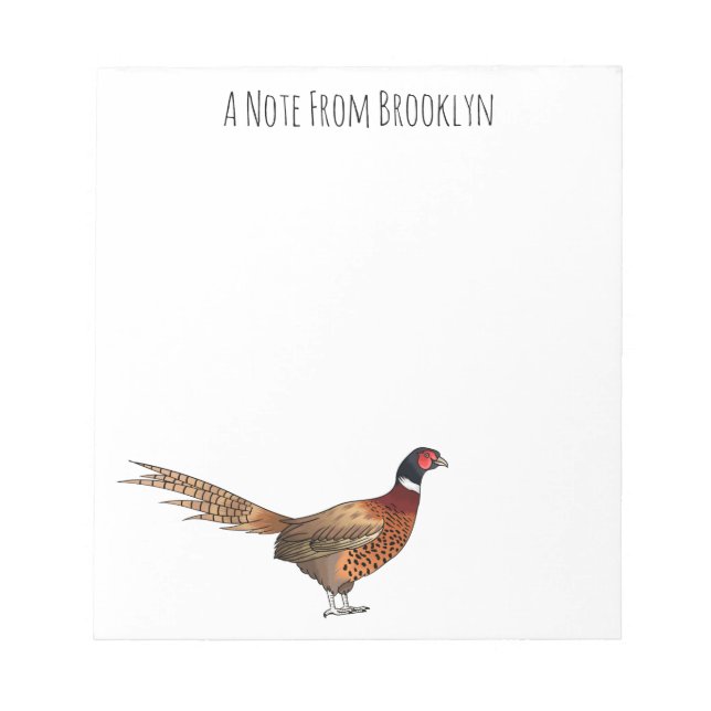 Bloc De Notas Ilustracion de personalizado de pájaro de cuello a (Frente)
