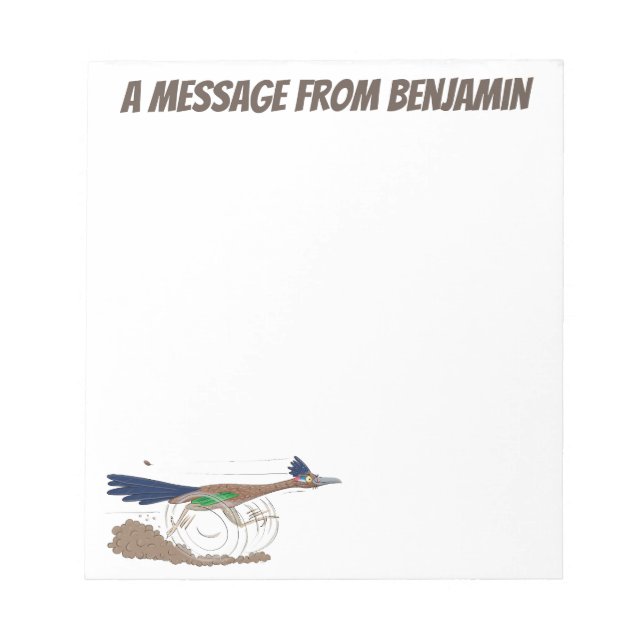 Bloc De Notas Ilustracion de personalizado de pájaro desértico d (Frente)