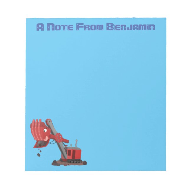 Bloc De Notas Ilustracion de personalizado de pala de vapor roja (Frente)