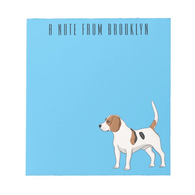 Bloc De Notas Ilustracion de personalizado de perro Beagle (Frente)