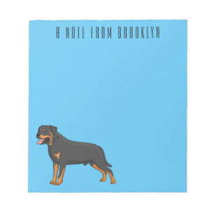 Bloc De Notas Ilustracion de personalizado de perro de Rottweile