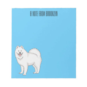 Bloc De Notas Ilustracion de personalizado de perro de Samoyed