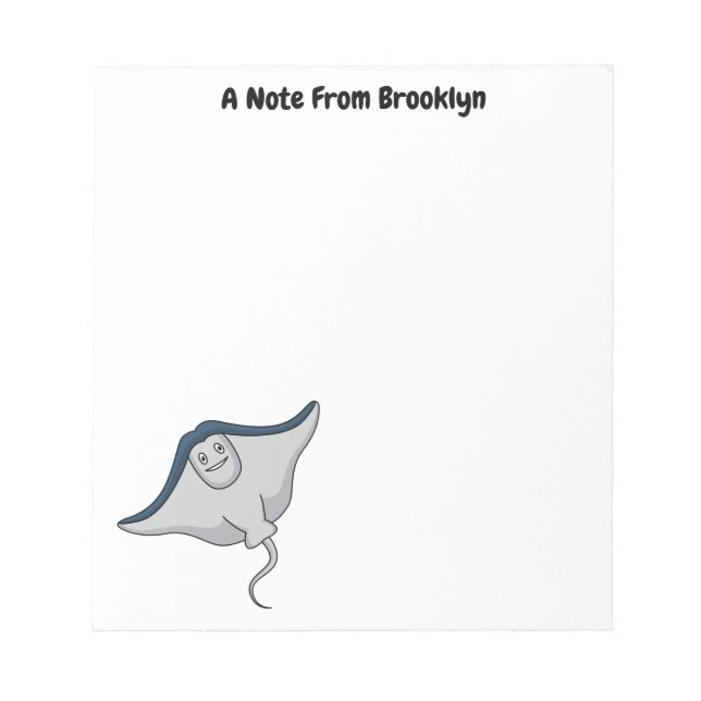 Bloc De Notas Ilustracion de personalizado de pescado de Stingra (Frente)