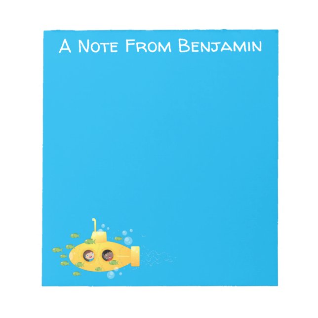 Bloc De Notas Ilustracion de personalizado de pescado submarino  (Frente)