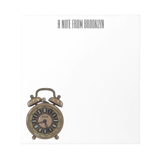 Bloc De Notas Ilustracion de personalizado de reloj de alarma (Frente)