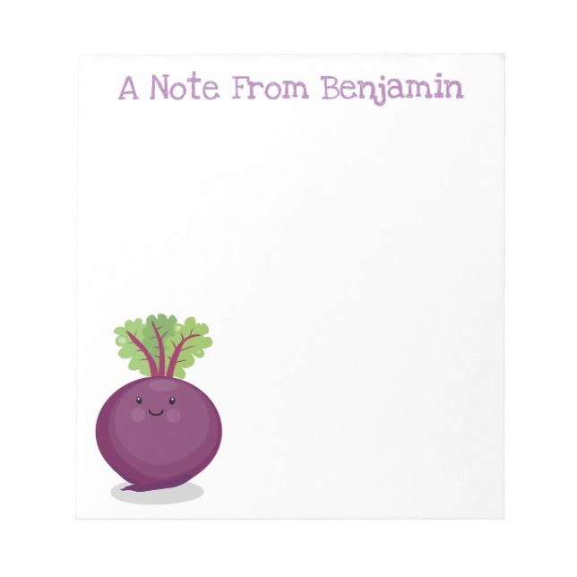 Bloc De Notas Ilustracion de personalizado de remolacha morada f (Frente)
