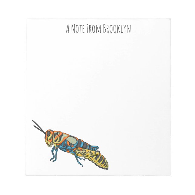 Bloc De Notas Ilustracion de personalizado de saltamontes de bar (Frente)