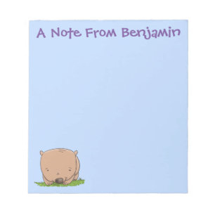 Bloc De Notas Ilustracion de personalizado de wombat para bebé l