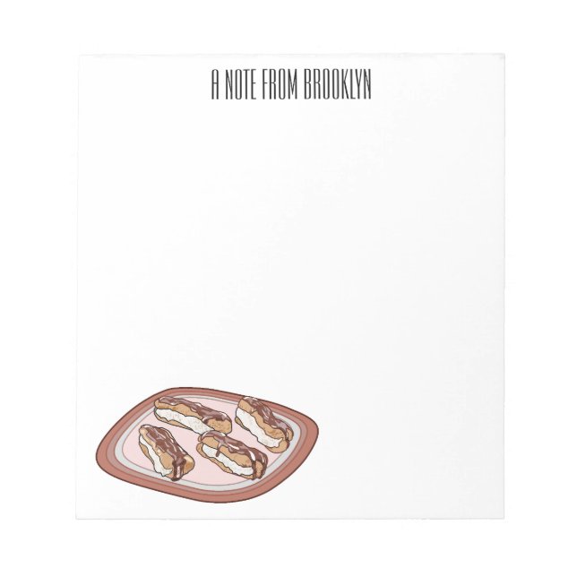 Bloc De Notas Ilustracion de personalizado eclair de chocolate (Frente)