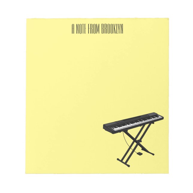 Bloc De Notas Ilustracion de piano personalizado de teclado (Frente)