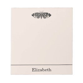 Bloc De Notas Ilustracion de polilla vintage negro y negro