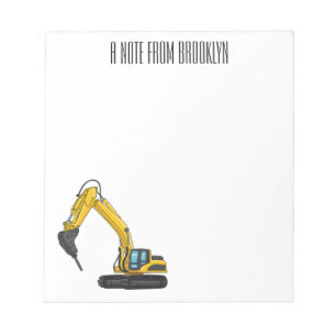 Bloc De Notas Ilustracion del personalizado de la excavadora de 