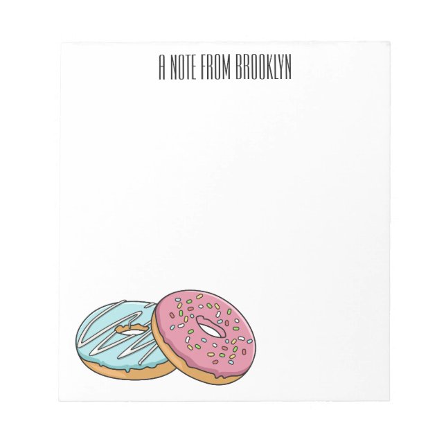 Bloc De Notas Ilustracion Donut personalizado (Frente)