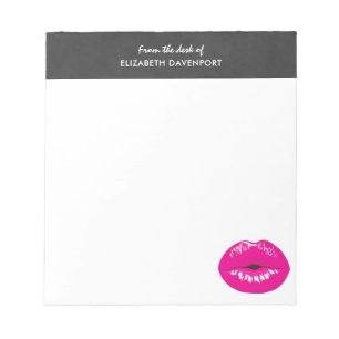 Bloc De Notas Ilustracion glamoroso de los labios rosados calien