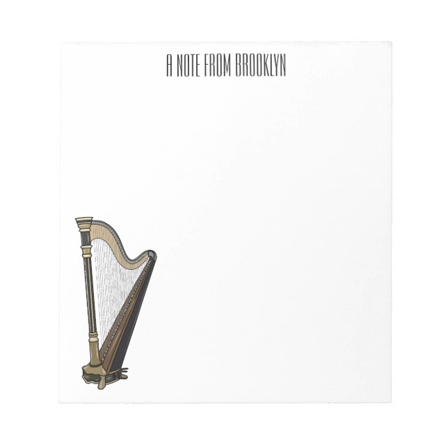 Bloc De Notas Ilustracion Harp personalizado (Frente)