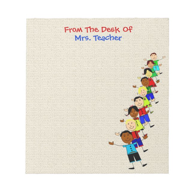 Bloc De Notas Ilustracion Infantil Escolar Para Maestros Notepad (Frente)