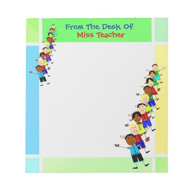 Bloc De Notas Ilustracion Infantil Escolar Para Maestros Notepad (Frente)