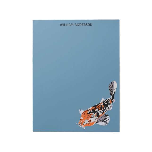 Bloc De Notas Ilustracion Koi Fish Stationery, papel de escritur (Lado Izquierdo)
