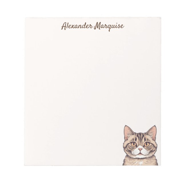 Bloc De Notas ilustracion lindo gato Notepad (Frente)