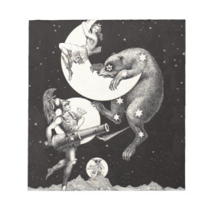 Bloc De Notas Ilustración Nocturna del Dios del Universo de la L