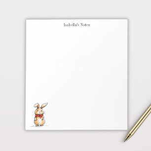 Bloc De Notas Ilustración Personalizada de Conejito Cute