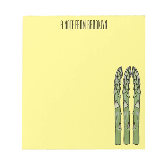 Bloc De Notas Ilustracion personalizado Asparagus (Frente)