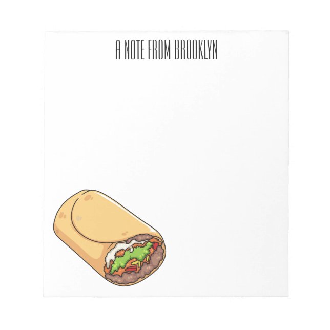 Bloc De Notas Ilustracion personalizado Burrito (Frente)