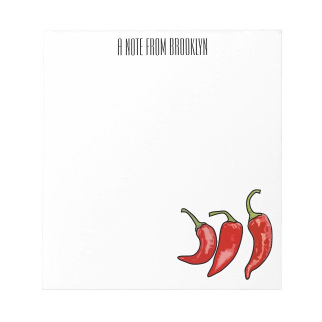 Bloc De Notas Ilustracion personalizado Chili (Frente)