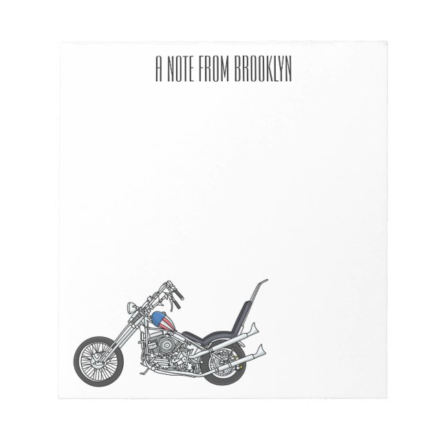 Bloc De Notas Ilustracion personalizado Chopper Motorcycle 1950 (Frente)