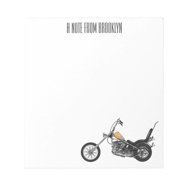 Bloc De Notas Ilustracion personalizado Chopper Motorcycle 1950 (Frente)