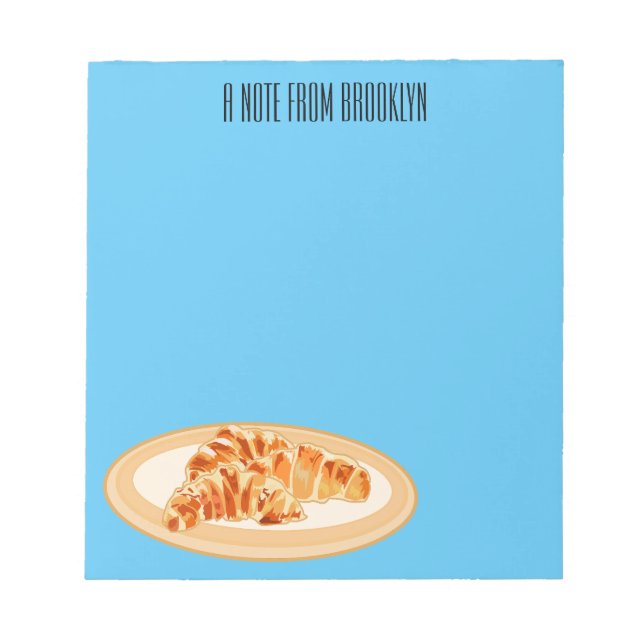 Bloc De Notas Ilustracion personalizado croissant (Frente)