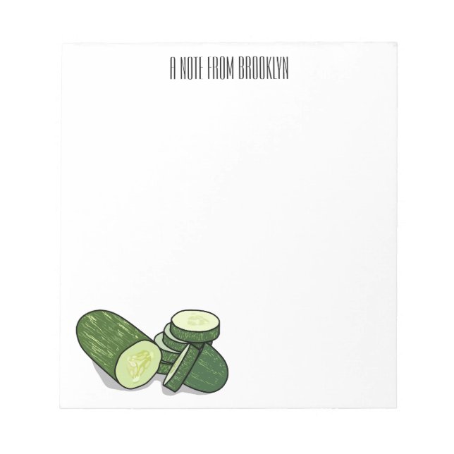 Bloc De Notas Ilustracion personalizado Cucumber (Frente)