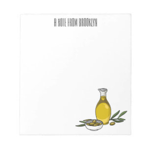 Bloc De Notas Ilustracion personalizado de aceite de oliva