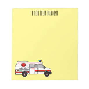 Bloc De Notas Ilustracion personalizado de ambulancia