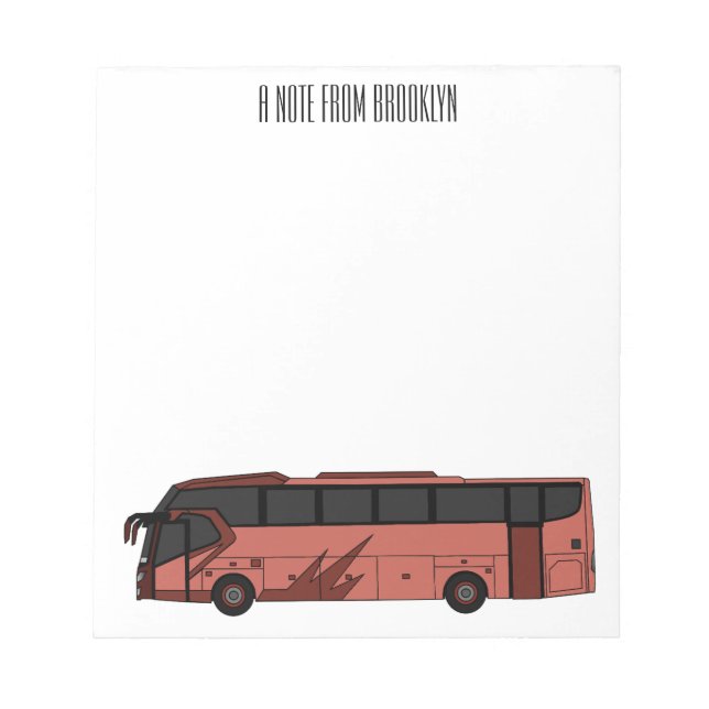 Bloc De Notas Ilustracion personalizado de autobús (Frente)
