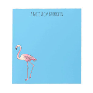 Bloc De Notas Ilustracion personalizado de aves de Flamingo
