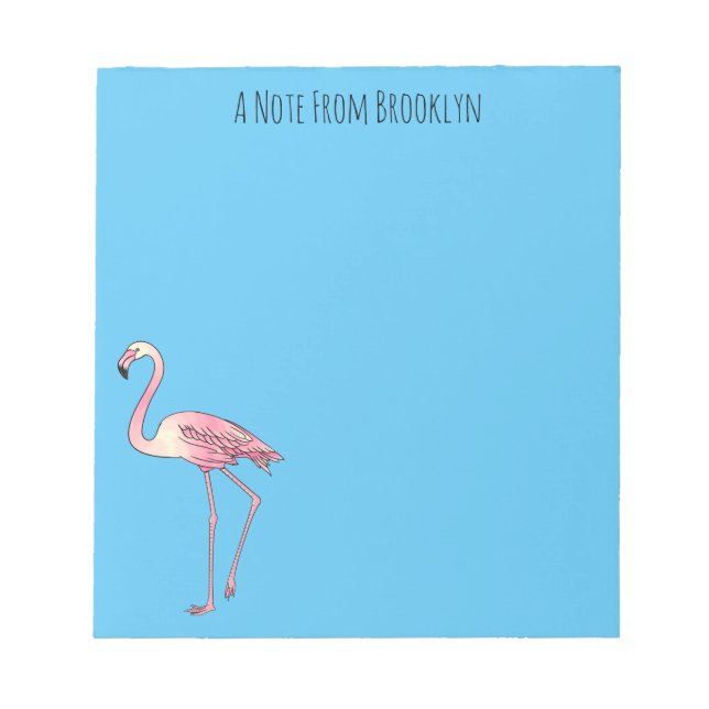 Bloc De Notas Ilustracion personalizado de aves de Flamingo (Frente)